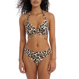 ANIMAL INSTINCT NATURAL UW HALTER BIKINI TOP AS203904 BIKINI BRIEF AS203970 NAL F1 1