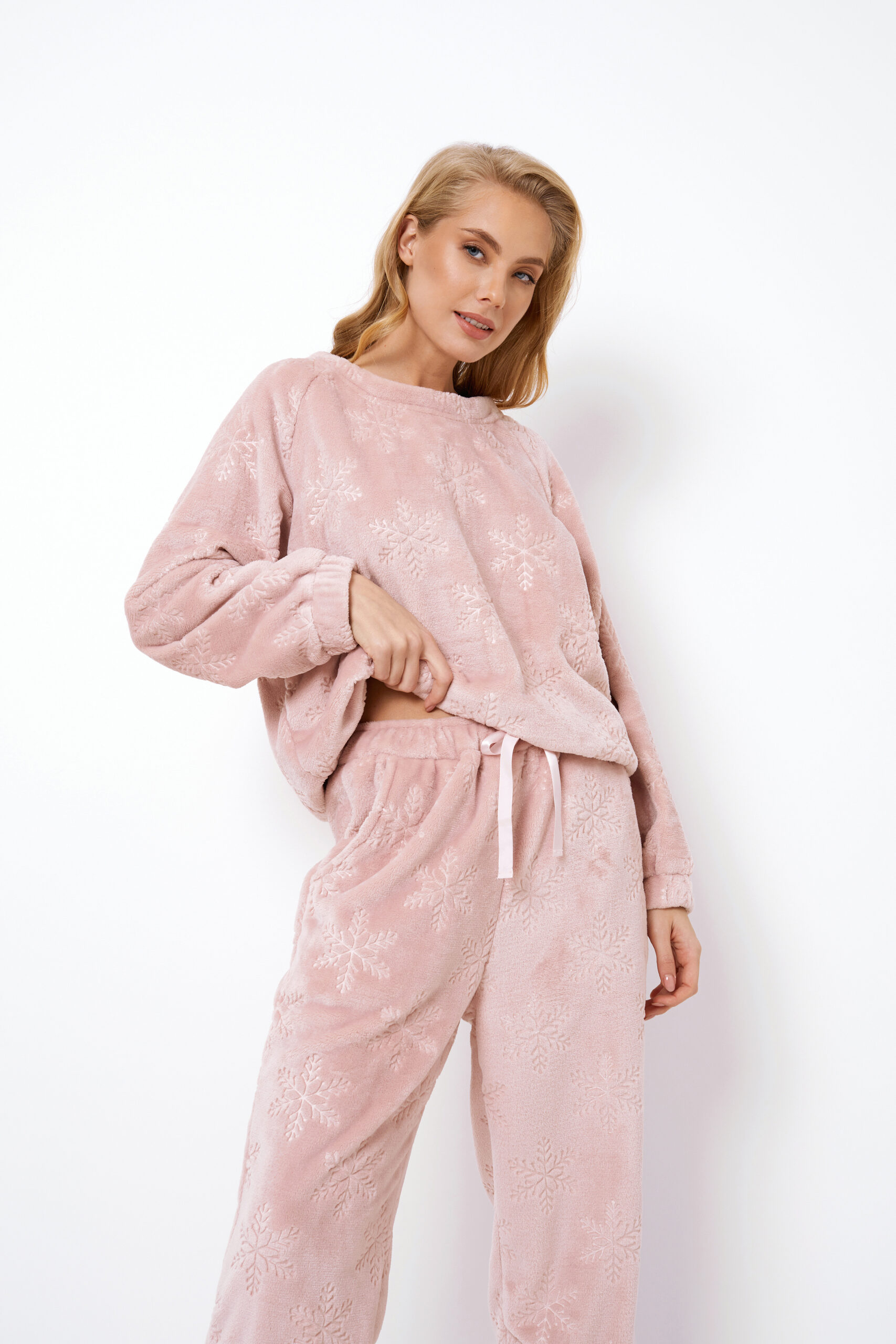 Betsy pajama set soft dusty rose closeup